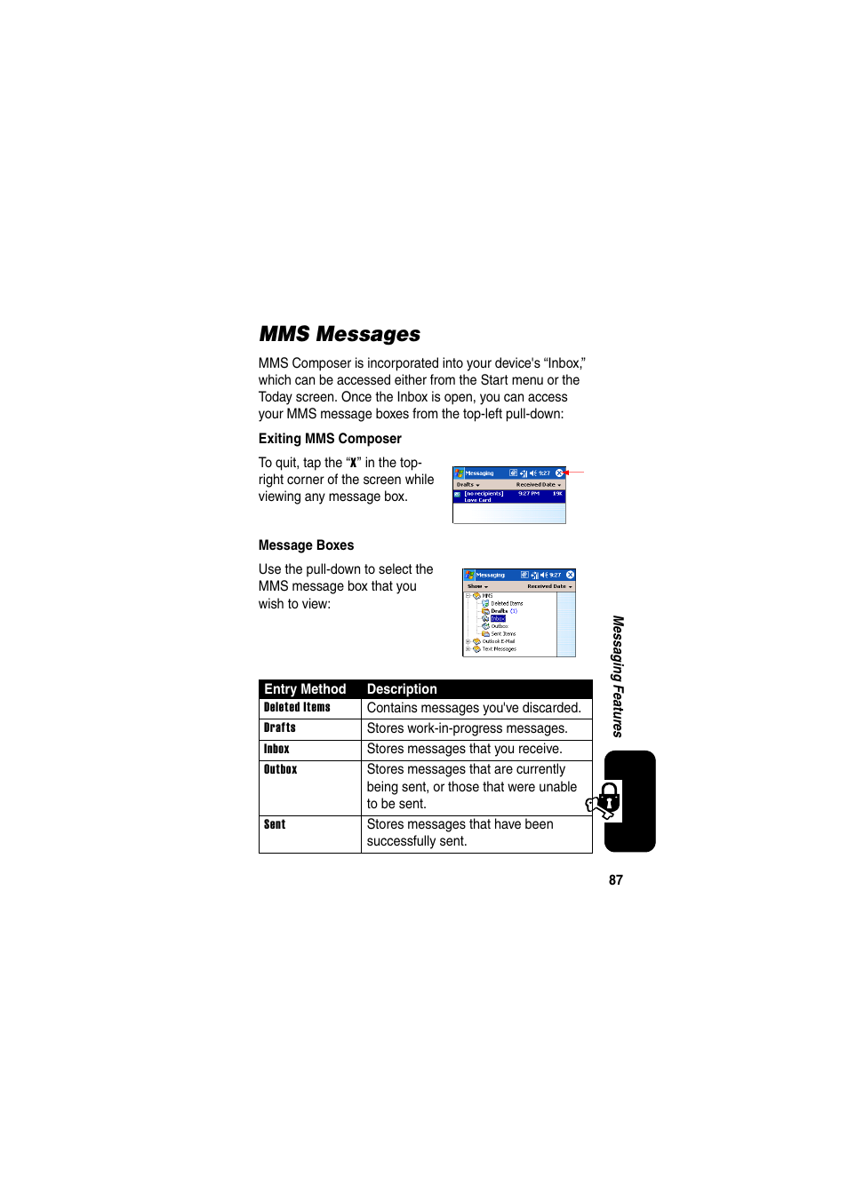 Mms messages | Motorola GKRMPX001 User Manual | Page 90 / 192