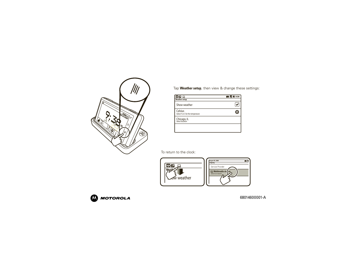 Show weather | Motorola 68014600001-A User Manual | Page 3 / 40