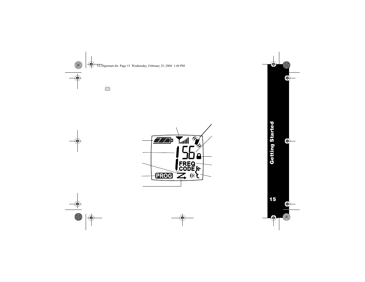 Adjusting the volume, Reading the display | Motorola VL50 User Manual | Page 16 / 53