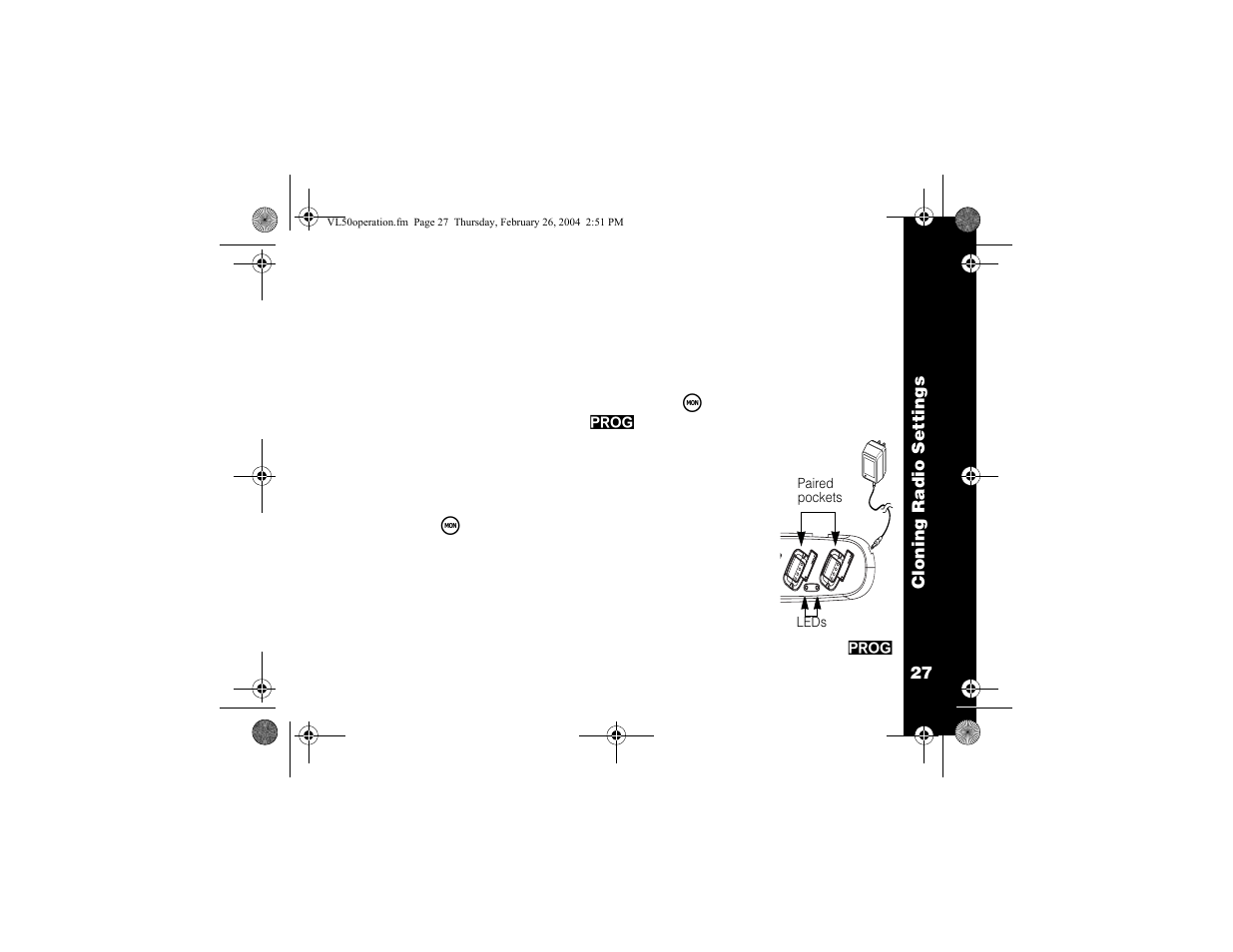 Cloning radio settings | Motorola VL50 User Manual | Page 28 / 53