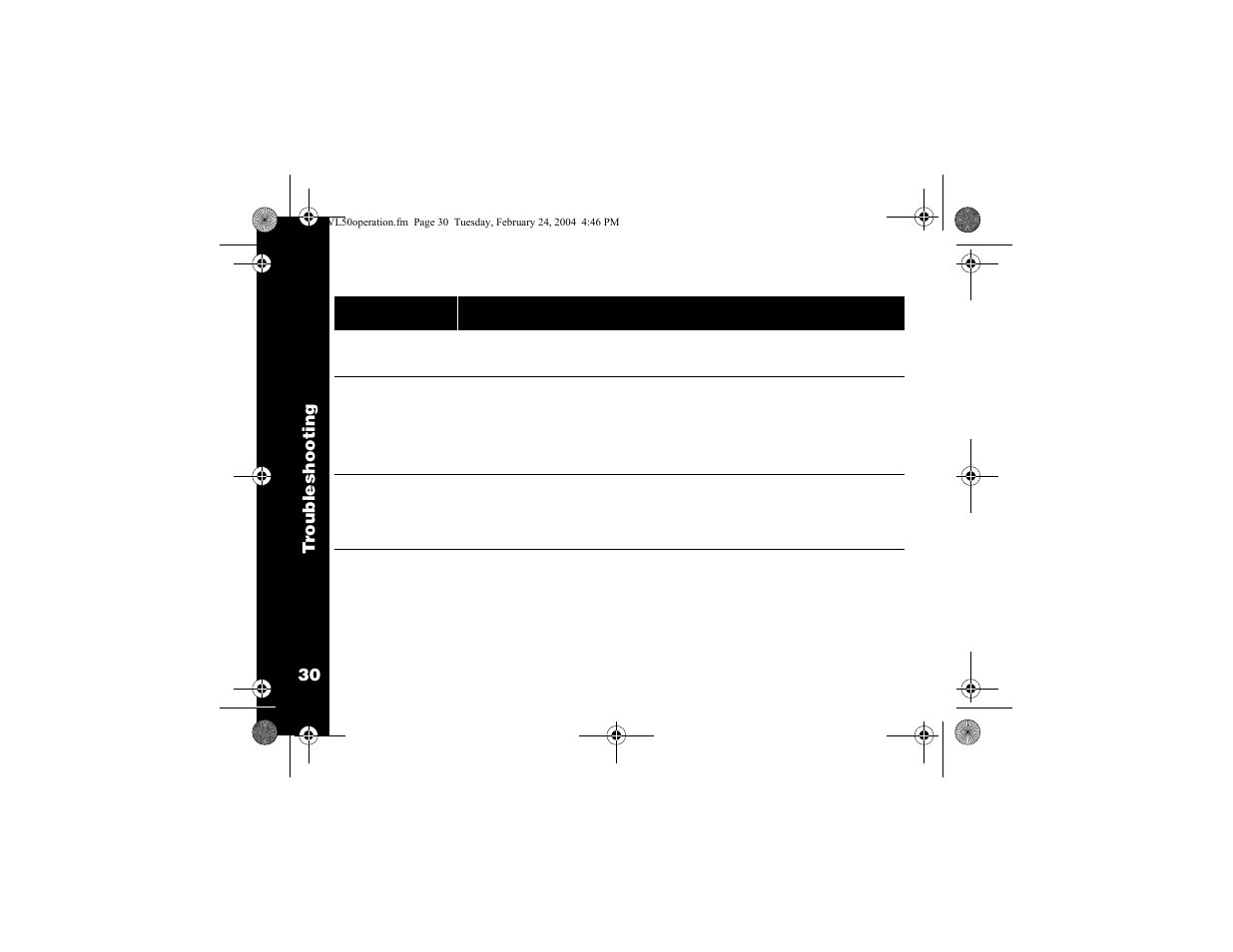 Troubleshooting | Motorola VL50 User Manual | Page 31 / 53