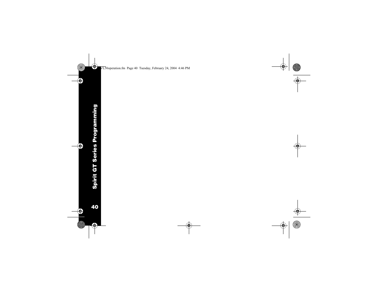 Spirit gt series programming | Motorola VL50 User Manual | Page 41 / 53