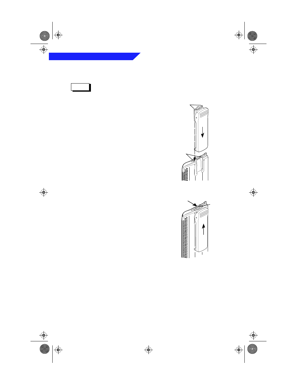 Belt-clip installation and removal, Installing the belt clip, Removing the belt clip | Motorola BASIC XTS 3000 User Manual | Page 12 / 52