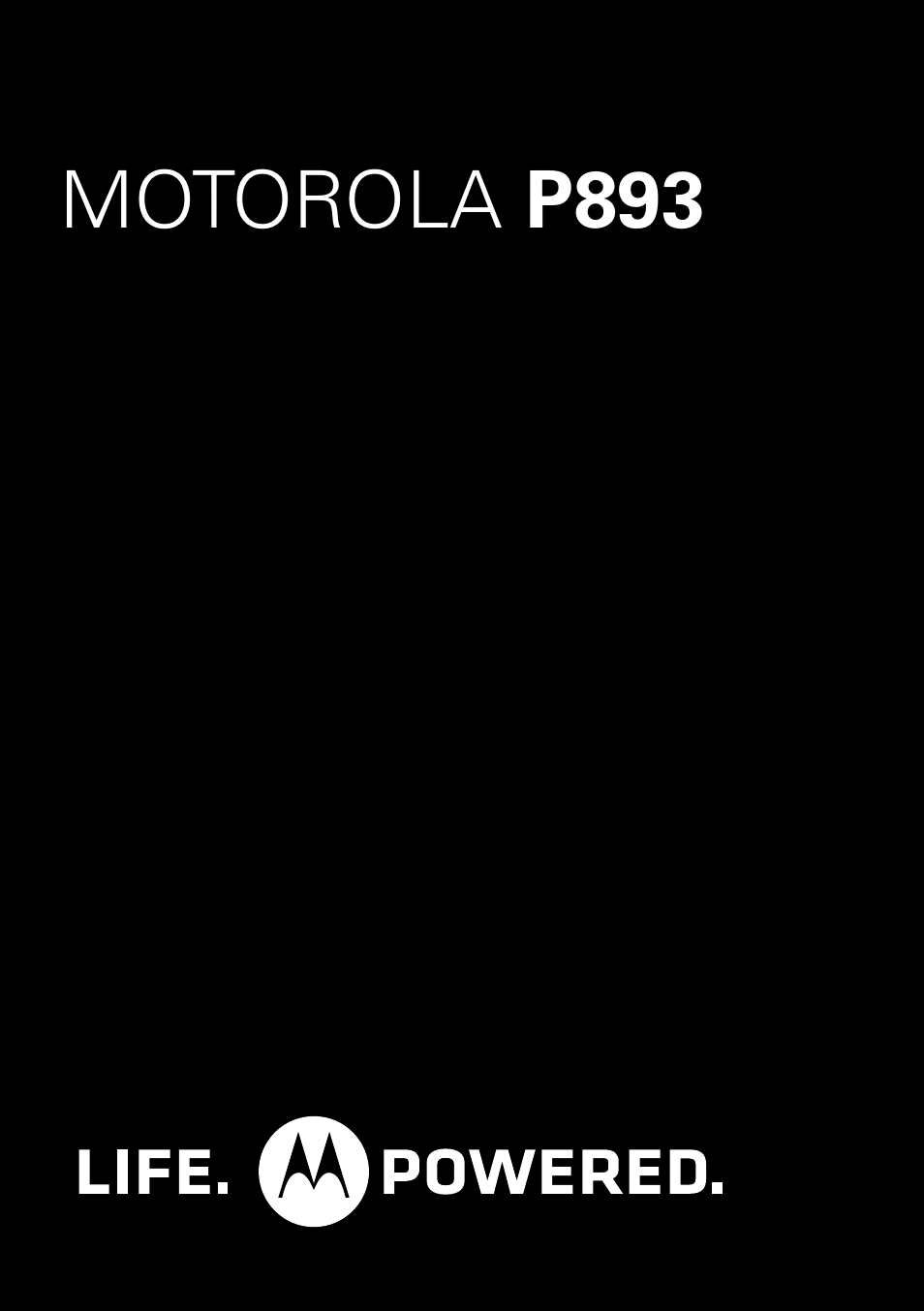 Motorola P893 User Manual | 92 pages