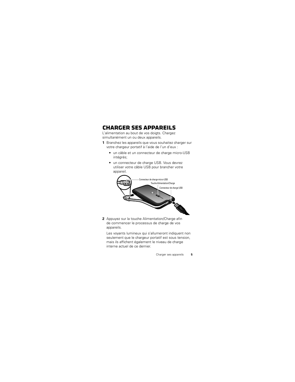 Charger ses appareils | Motorola P893 User Manual | Page 53 / 92