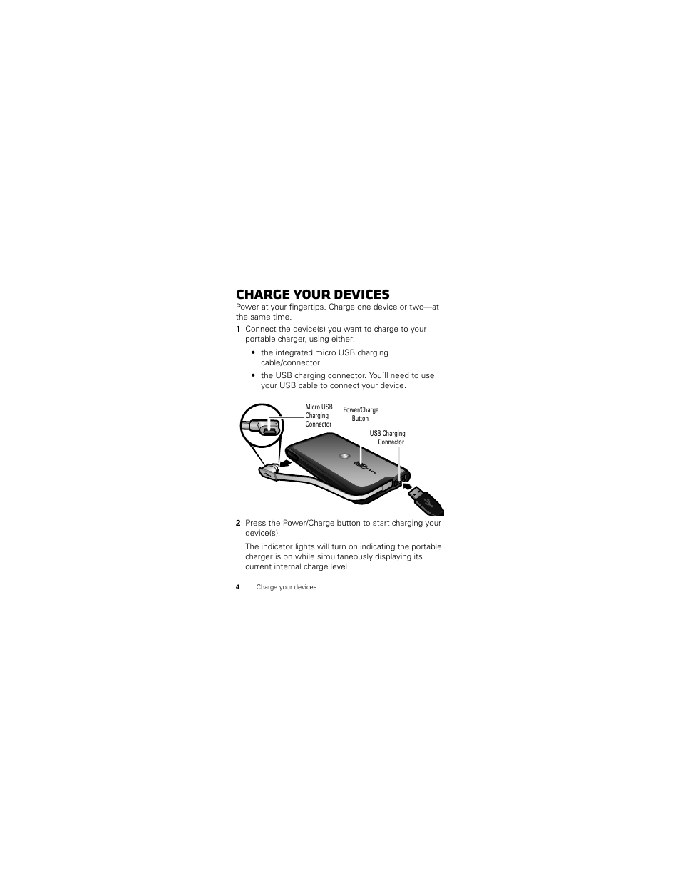 Charge your devices | Motorola P893 User Manual | Page 6 / 92