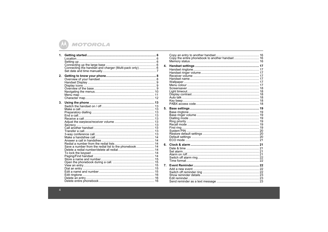 Motorola D1110 User Manual | Page 4 / 43