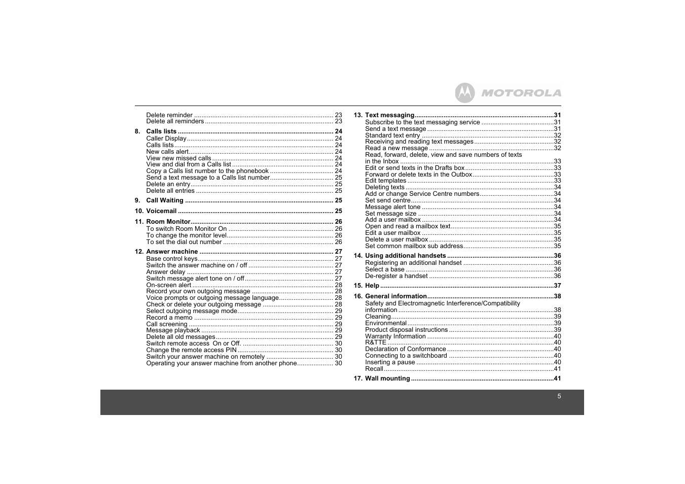 Motorola D1110 User Manual | Page 5 / 43