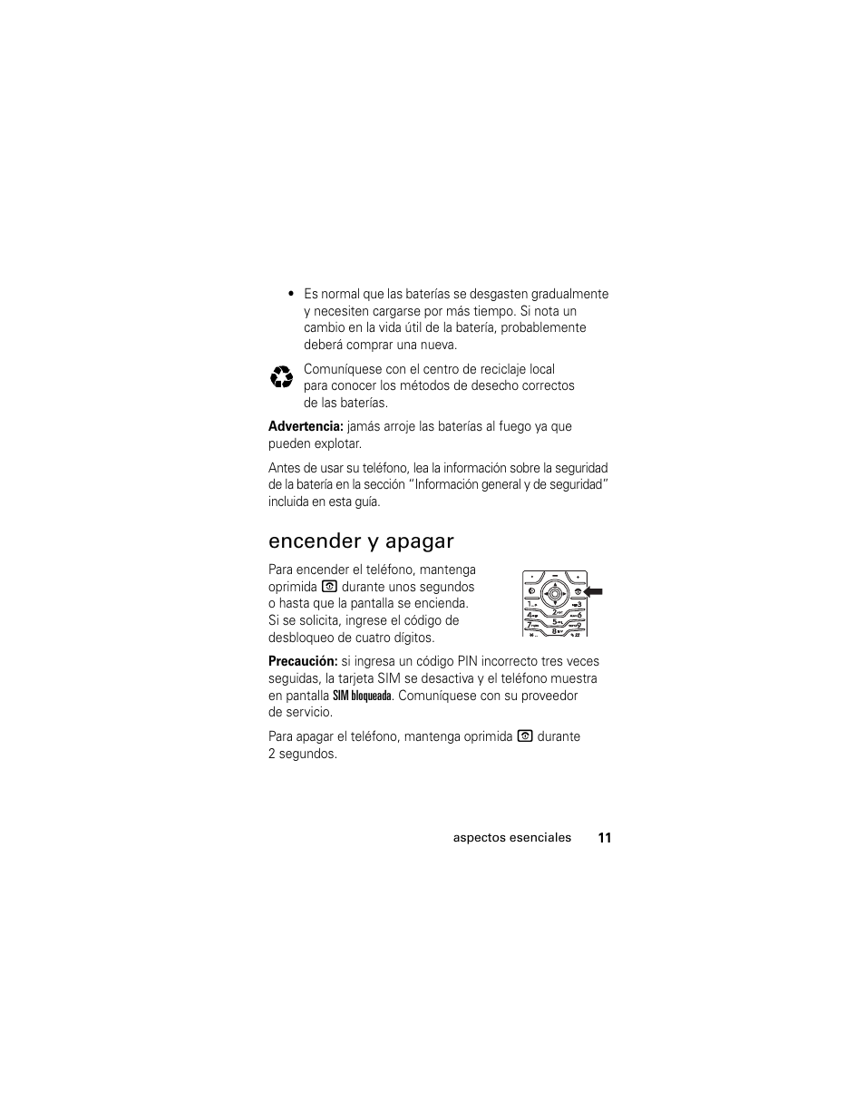 Encender y apagar | Motorola Cingular SLVR User Manual | Page 119 / 218