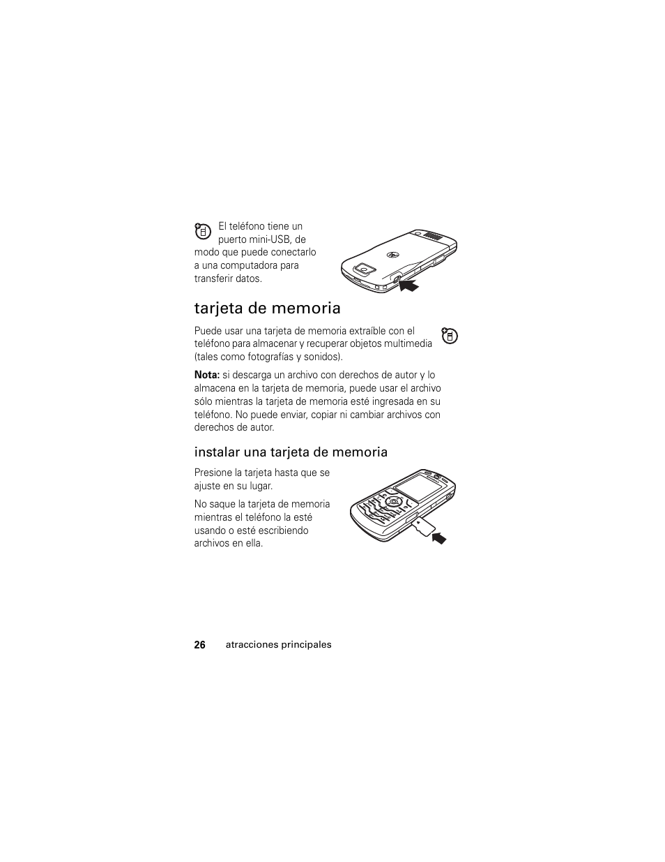 Tarjeta de memoria | Motorola Cingular SLVR User Manual | Page 134 / 218