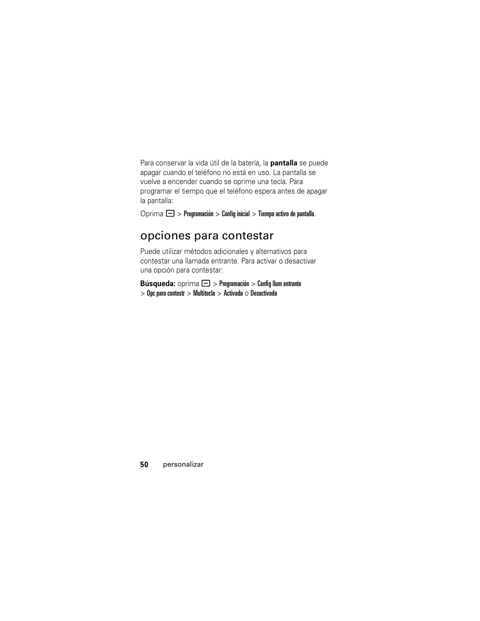 Opciones para contestar | Motorola Cingular SLVR User Manual | Page 158 / 218