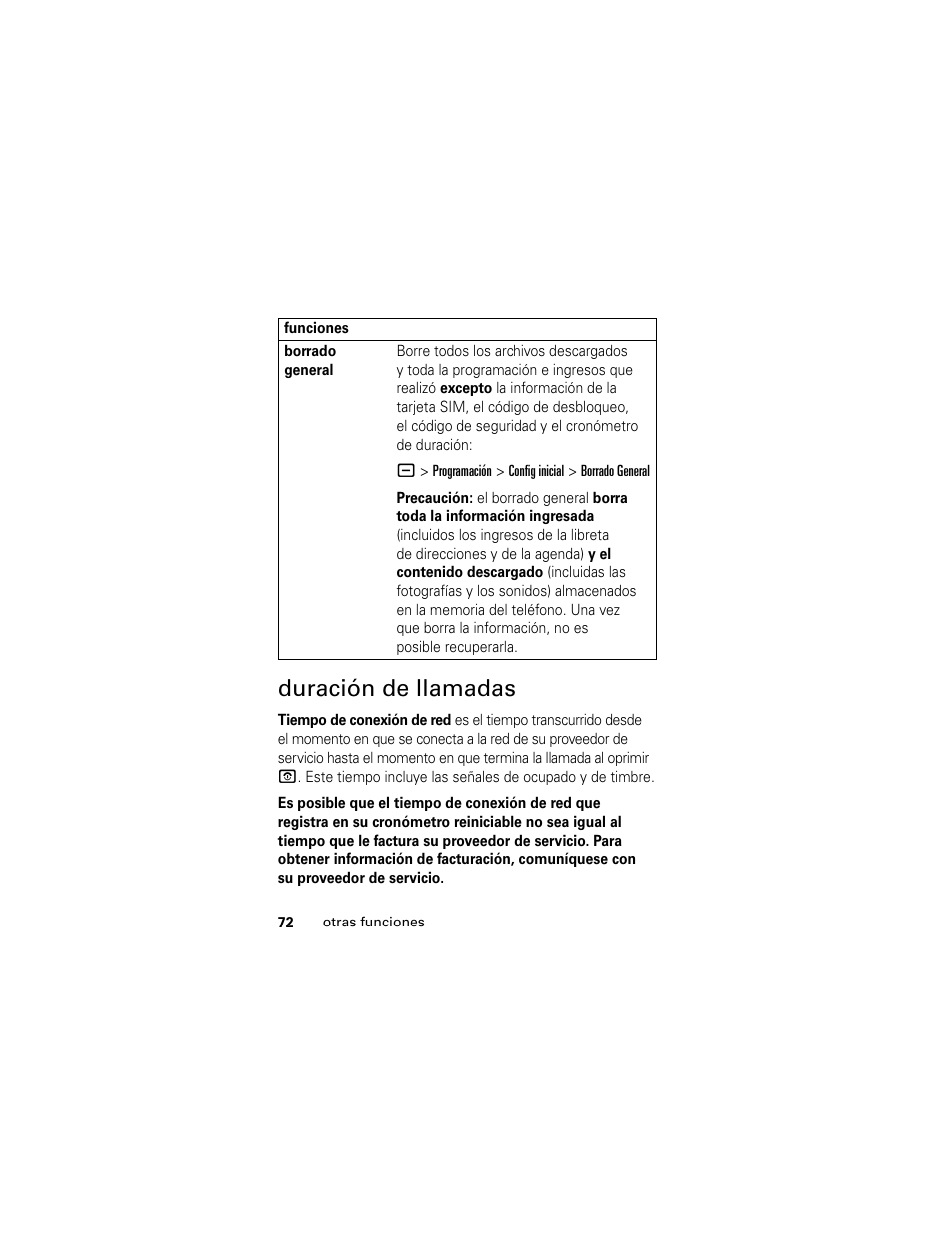 Duración de llamadas | Motorola Cingular SLVR User Manual | Page 180 / 218