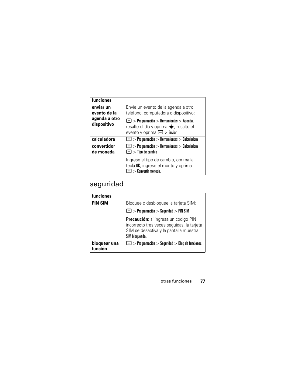 Seguridad | Motorola Cingular SLVR User Manual | Page 185 / 218