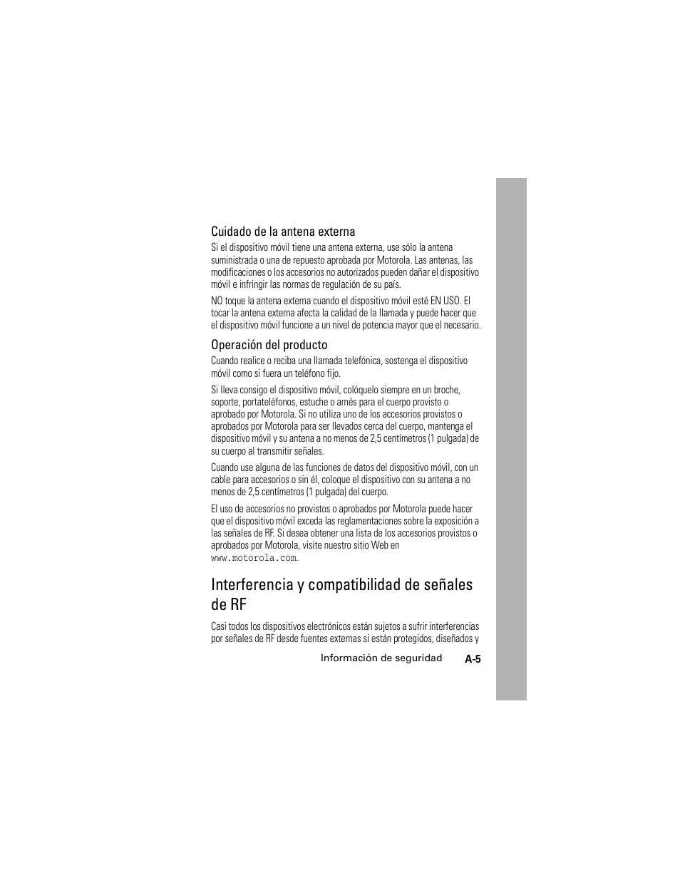 Interferencia y compatibilidad de señales de rf | Motorola Cingular SLVR User Manual | Page 201 / 218