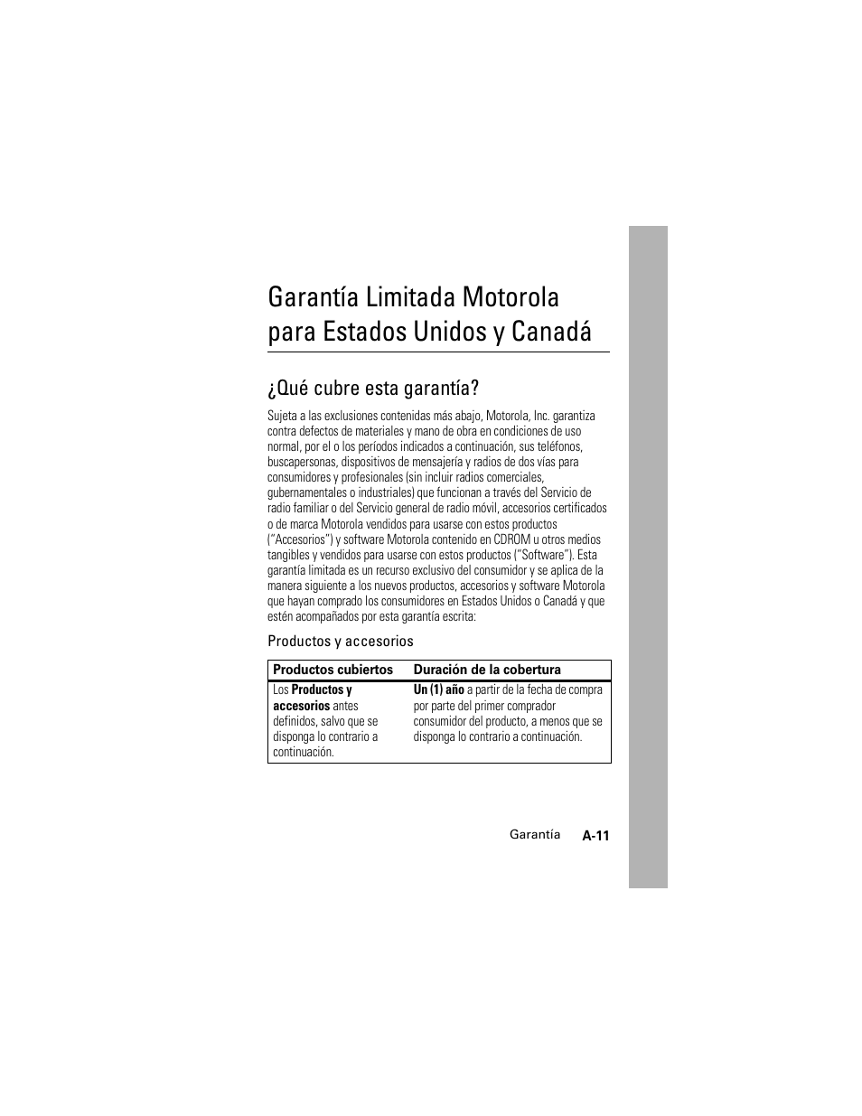 Garantía, Qué cubre esta garantía | Motorola Cingular SLVR User Manual | Page 207 / 218