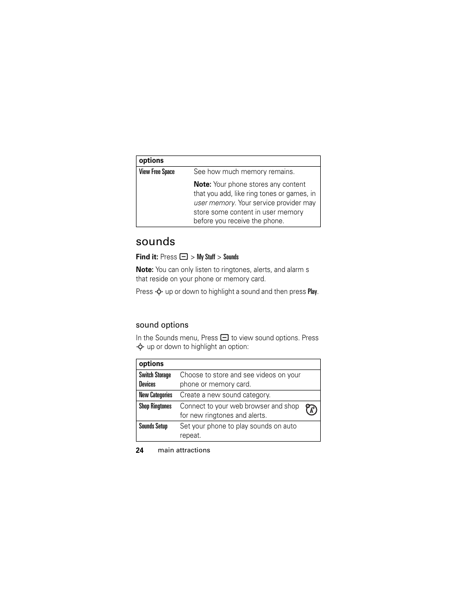 Sounds | Motorola Cingular SLVR User Manual | Page 26 / 218