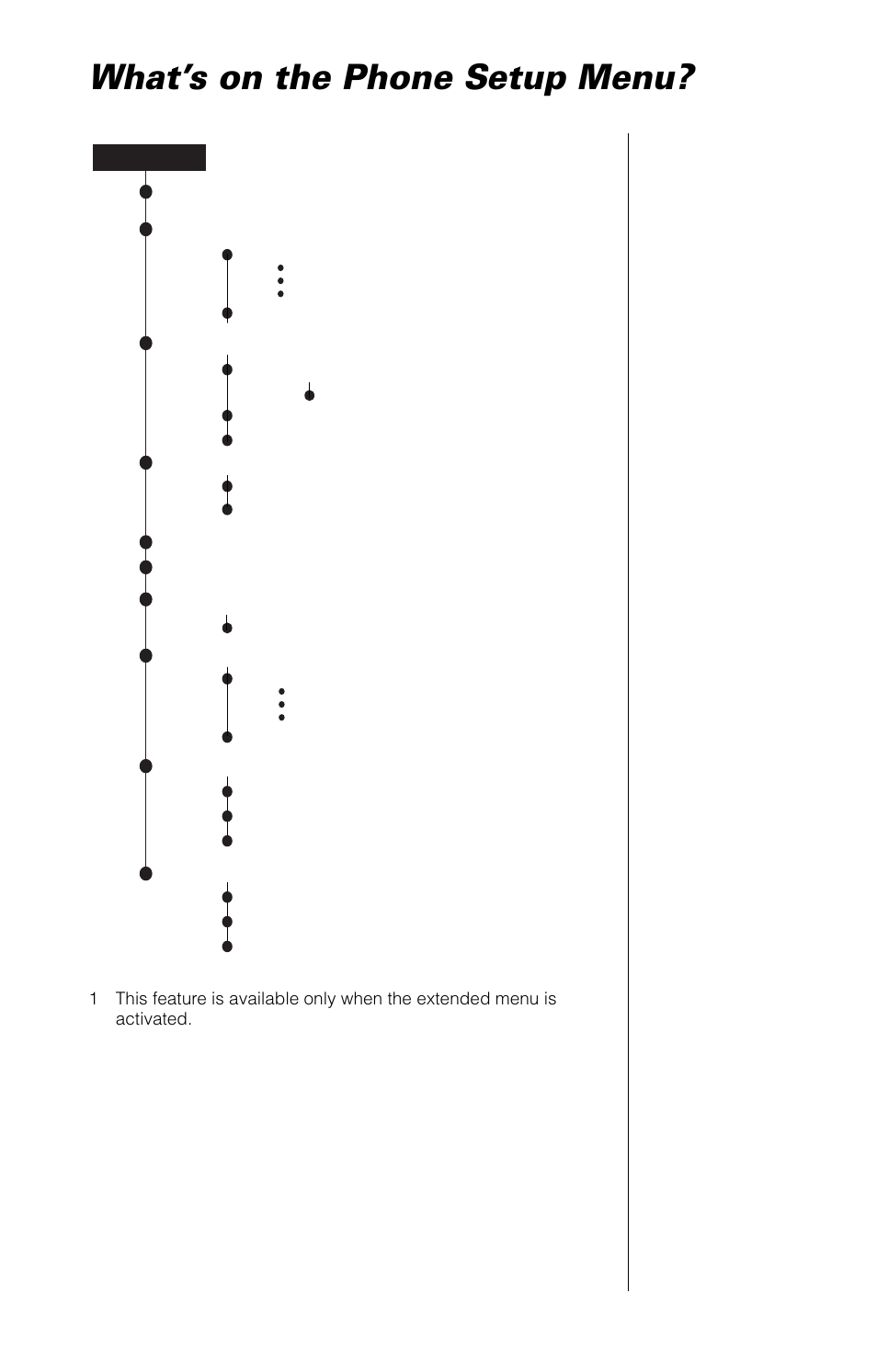 What’s on the phone setup menu | Motorola 9520 User Manual | Page 101 / 174