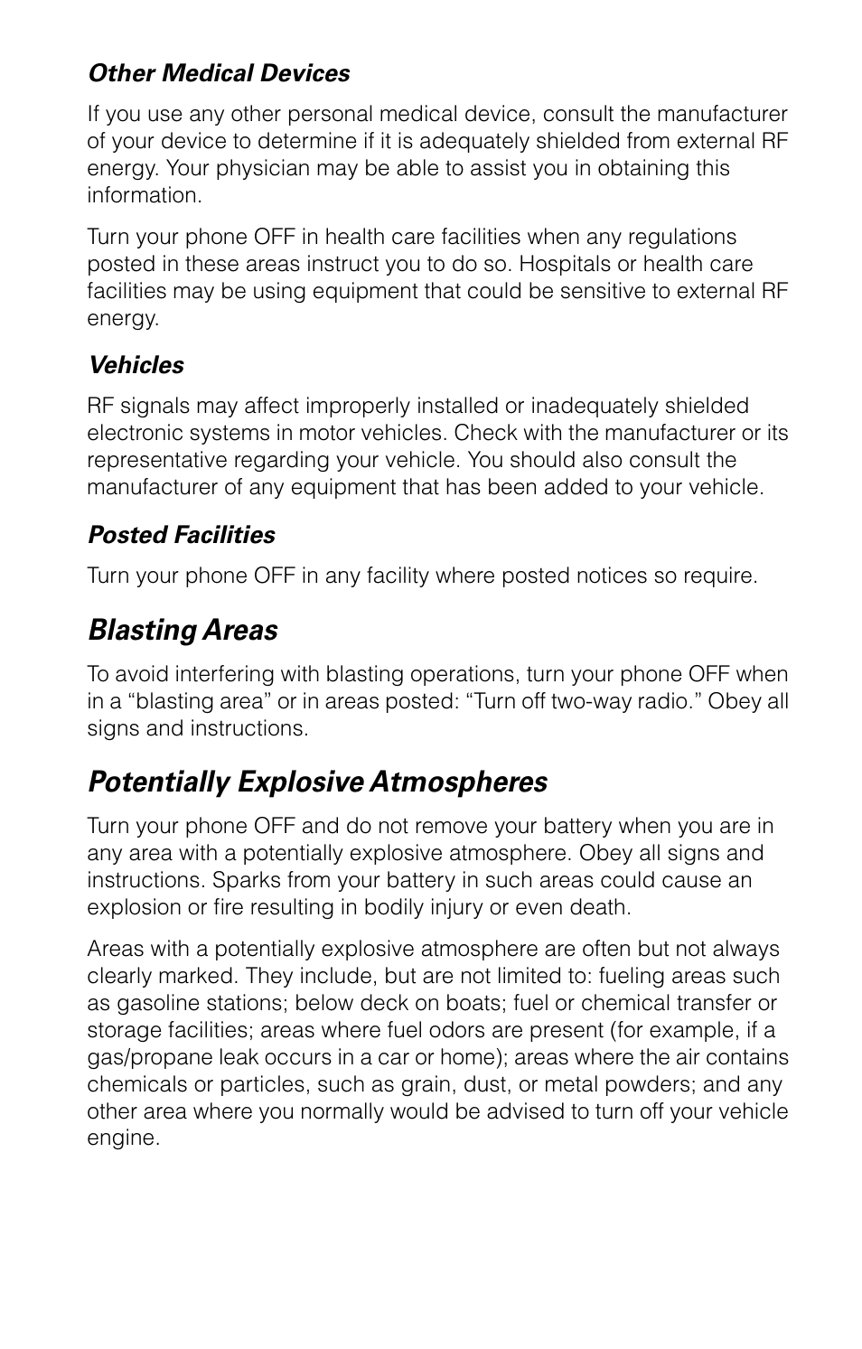 Blasting areas, Potentially explosive atmospheres | Motorola 9520 User Manual | Page 11 / 174