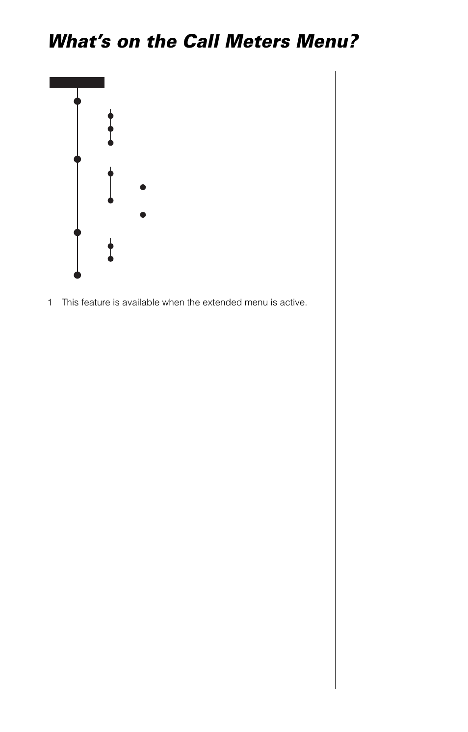 What’s on the call meters menu | Motorola 9520 User Manual | Page 123 / 174