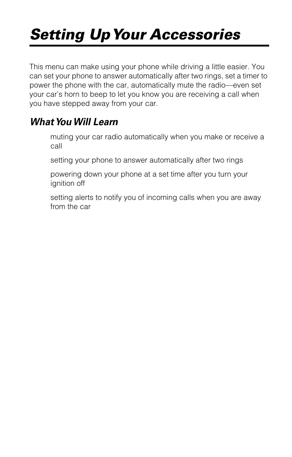 Setting up your accessories, What you will learn | Motorola 9520 User Manual | Page 131 / 174