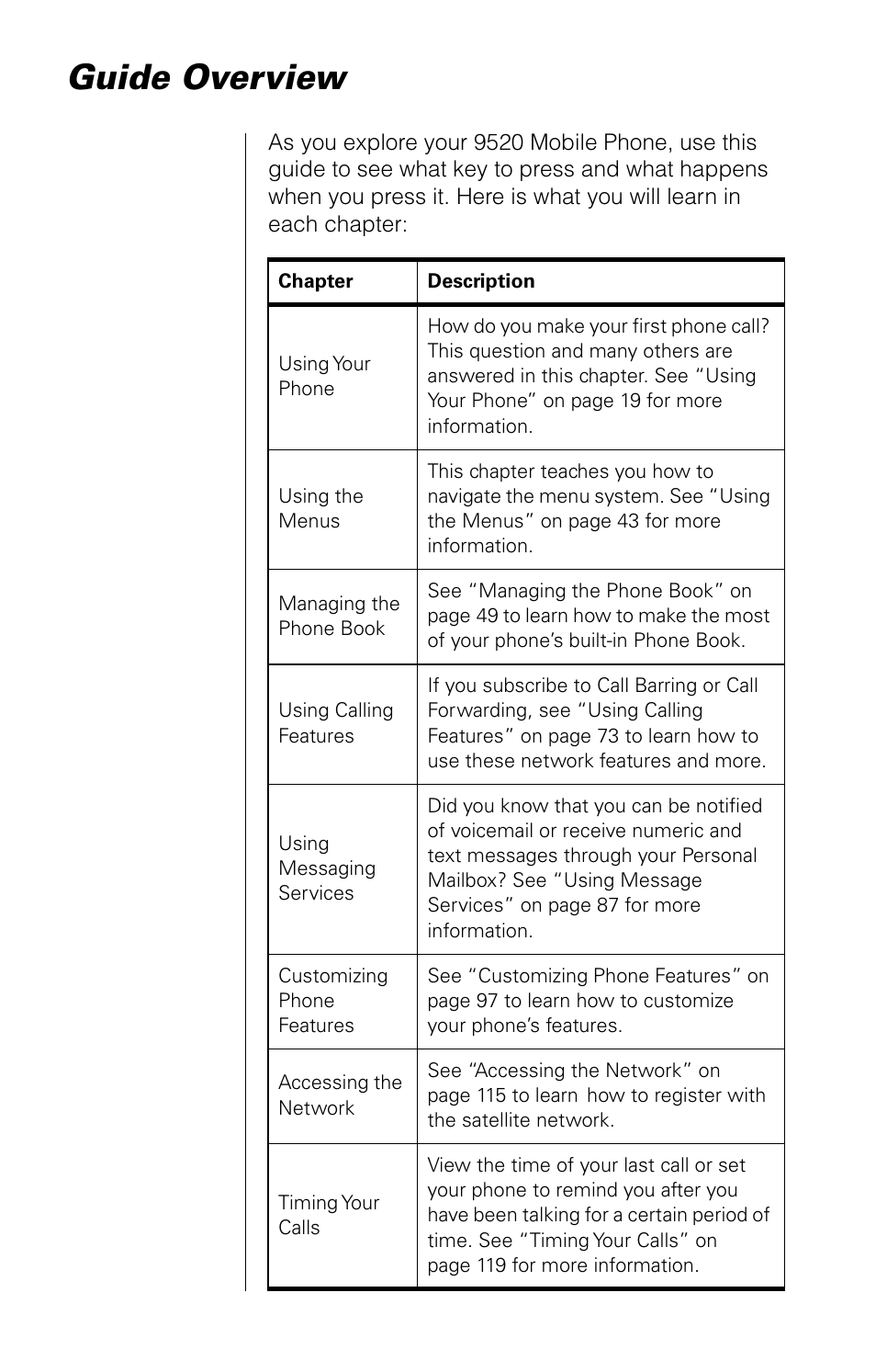 Guide overview | Motorola 9520 User Manual | Page 14 / 174