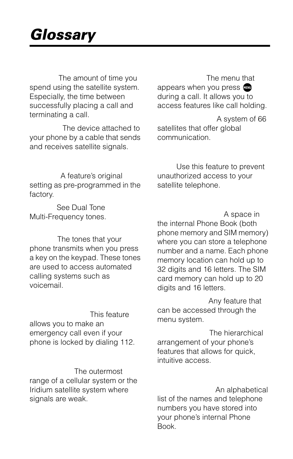 Glossary | Motorola 9520 User Manual | Page 153 / 174