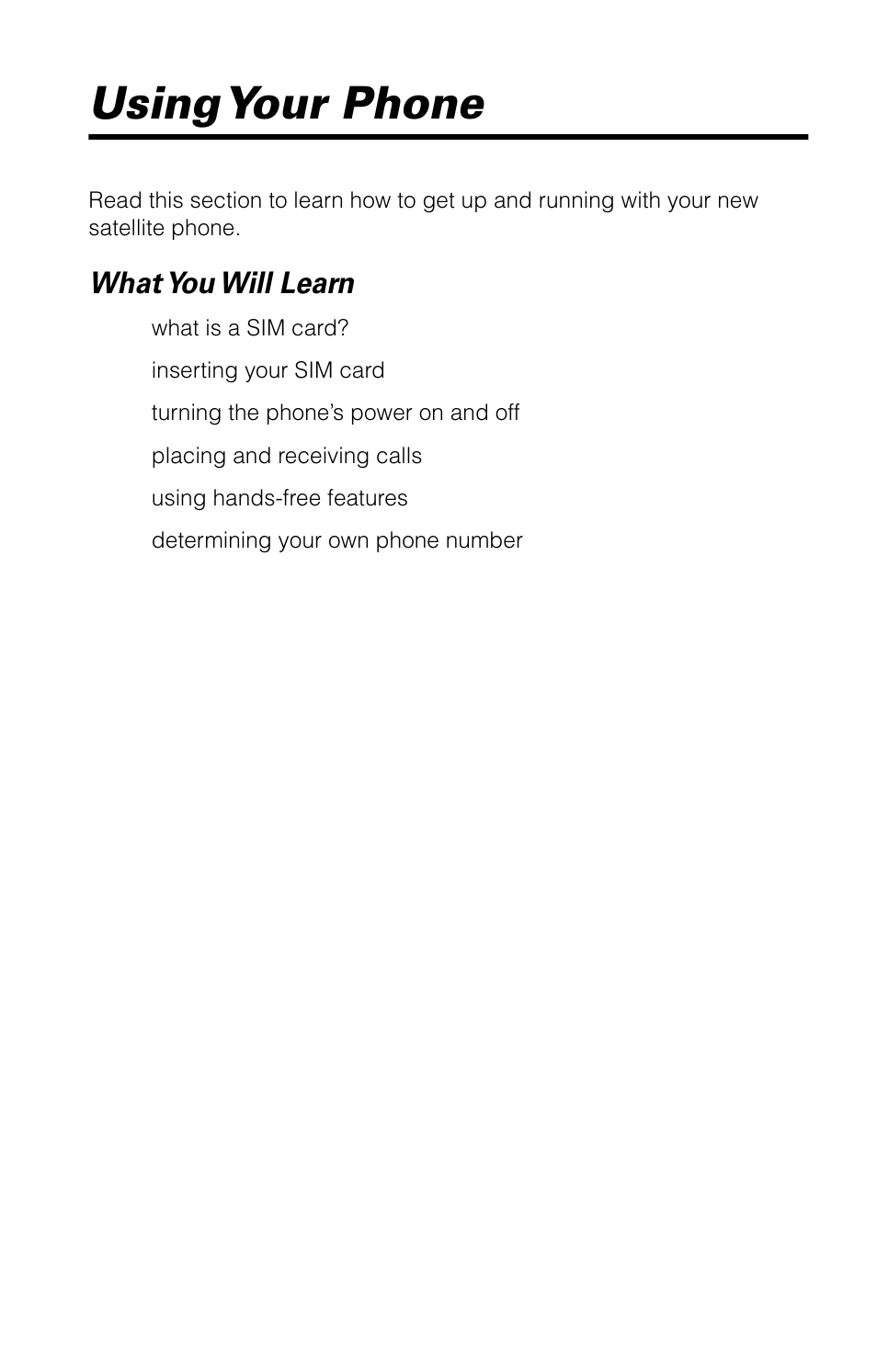 Using your phone, What you will learn | Motorola 9520 User Manual | Page 21 / 174