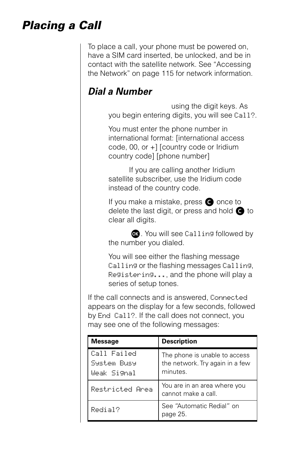 Placing a call, Dial a number | Motorola 9520 User Manual | Page 26 / 174