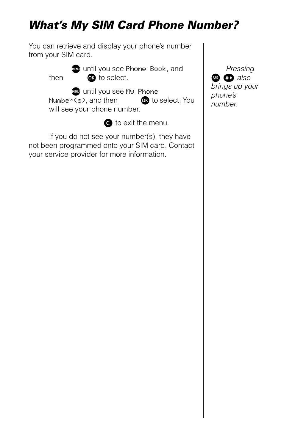 What’s my sim card phone number | Motorola 9520 User Manual | Page 31 / 174