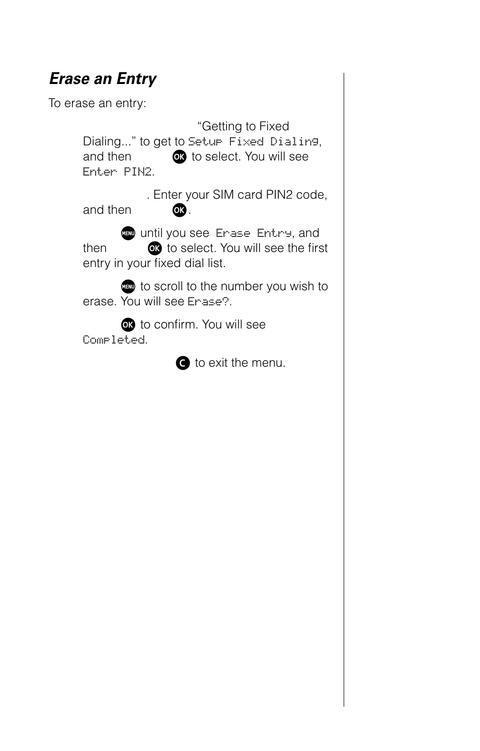 Erase an entry | Motorola 9520 User Manual | Page 69 / 174