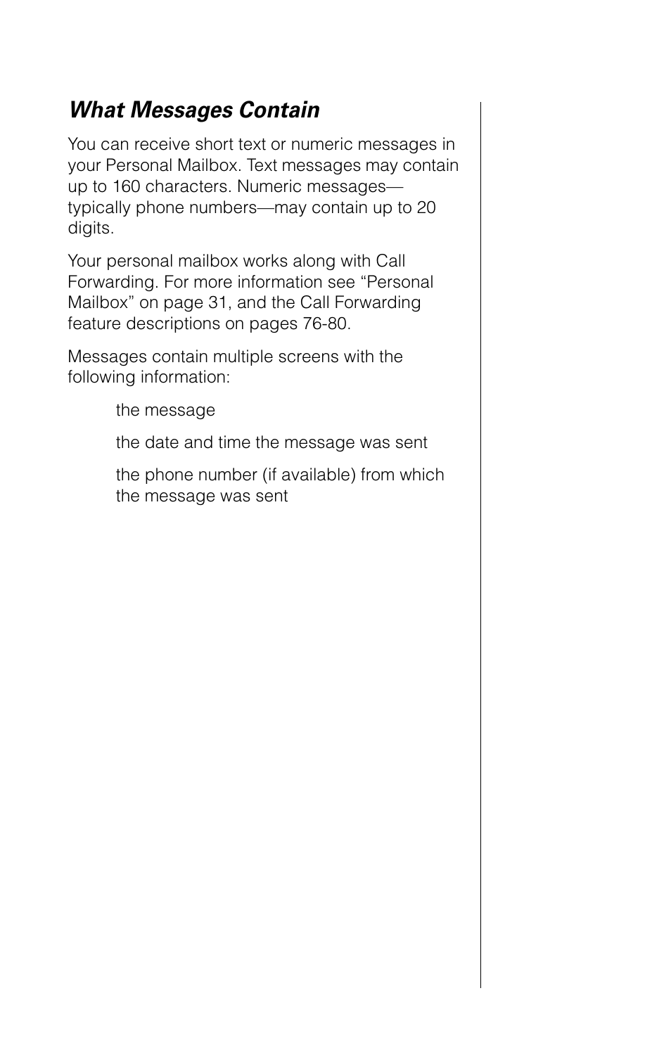 What messages contain | Motorola 9520 User Manual | Page 95 / 174