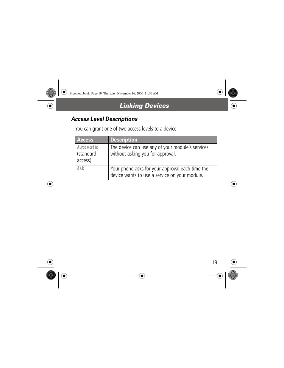 Motorola Bluetooth Module User Manual | Page 19 / 23