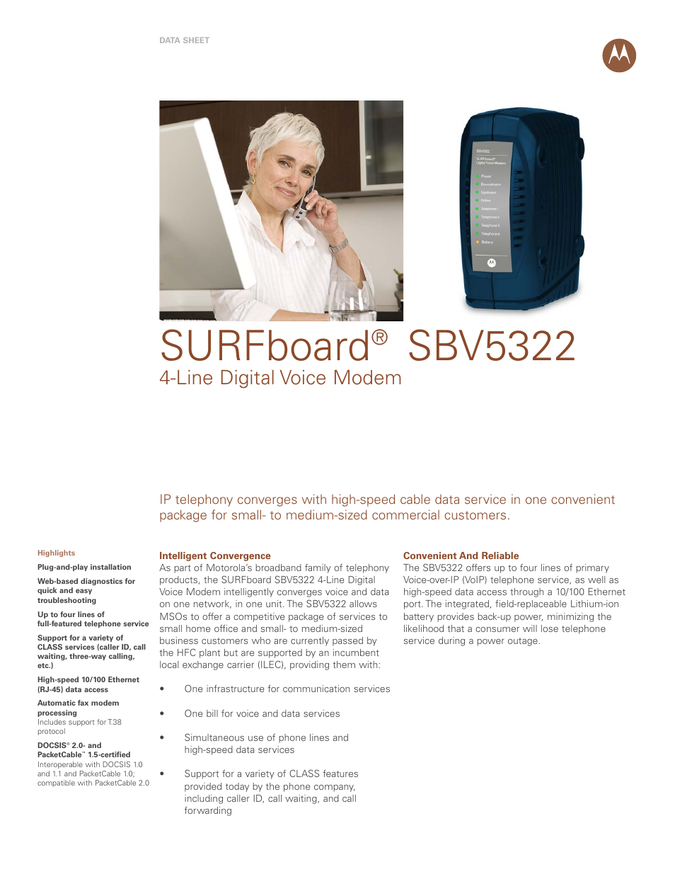 Motorola SURFboard SBV5322 User Manual | 3 pages