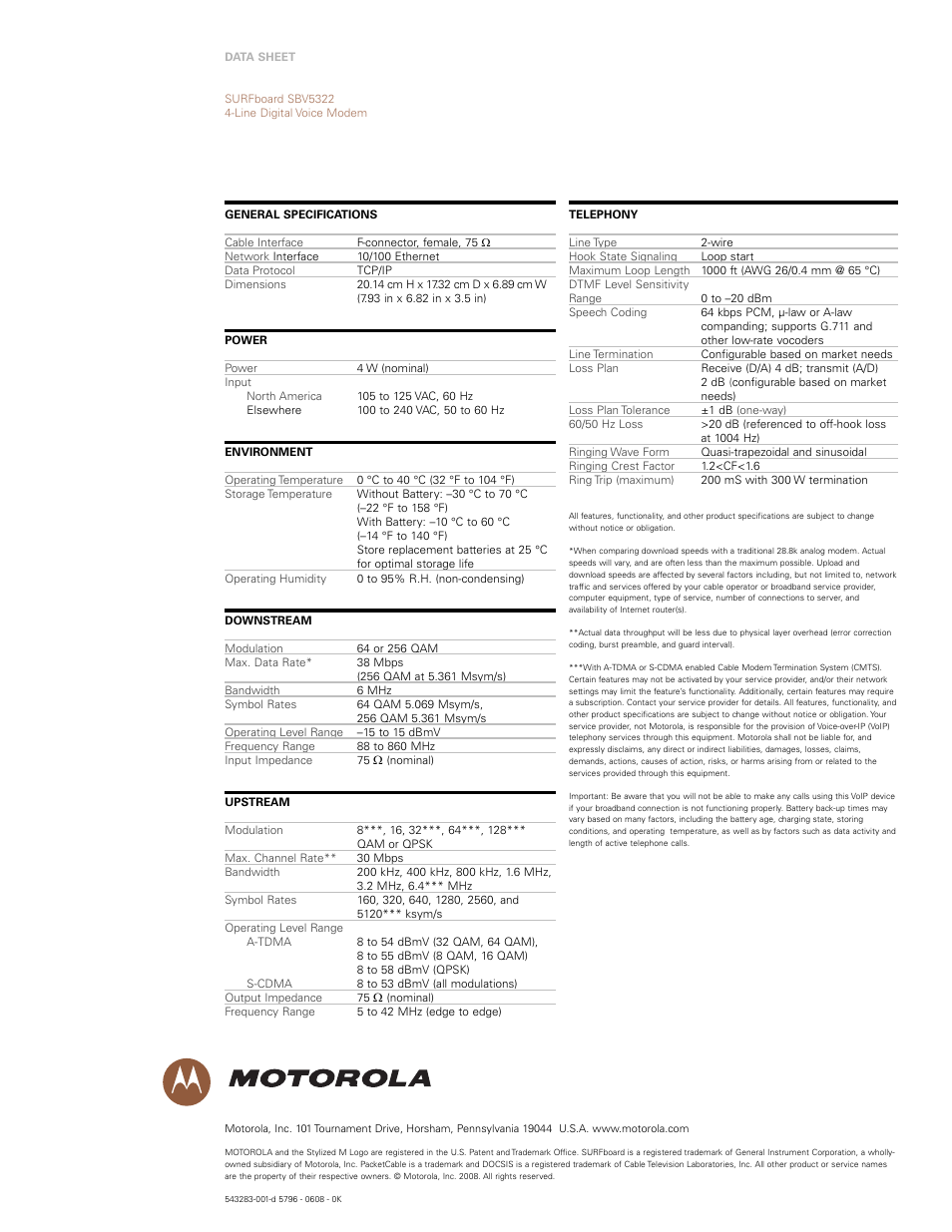 Motorola SURFboard SBV5322 User Manual | Page 3 / 3