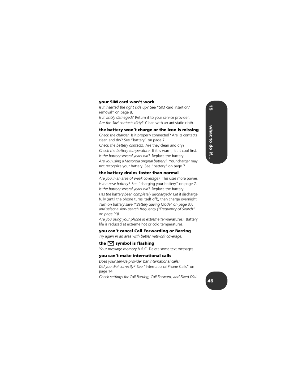 Motorola 2001 Portable Cell Phone User Manual | Page 49 / 70