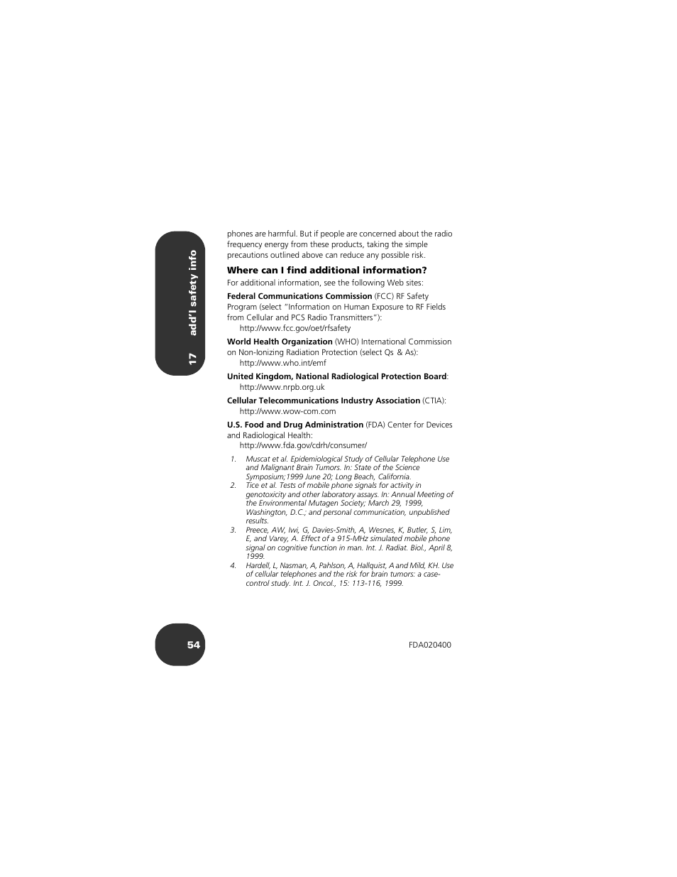 Motorola 2001 Portable Cell Phone User Manual | Page 58 / 70