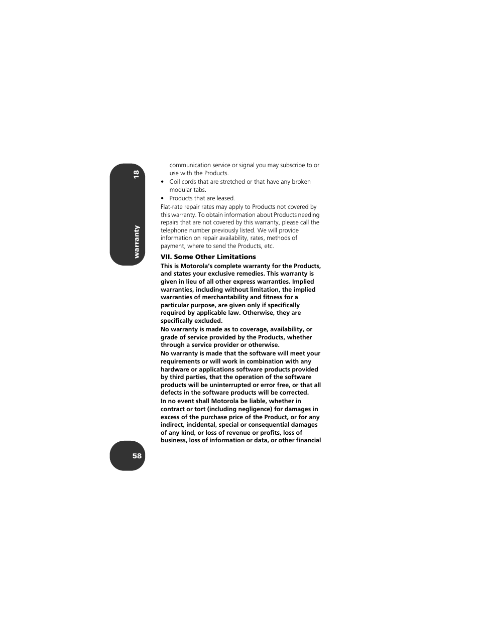 Motorola 2001 Portable Cell Phone User Manual | Page 62 / 70