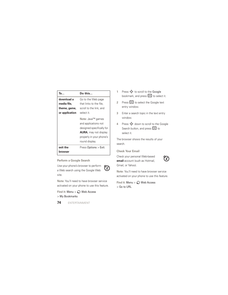 Motorola AURA R1 User Manual | Page 76 / 106