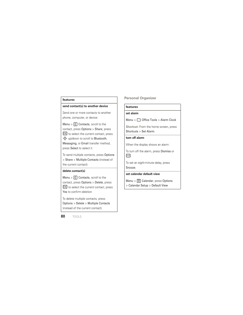 Personal organizer | Motorola AURA R1 User Manual | Page 82 / 106