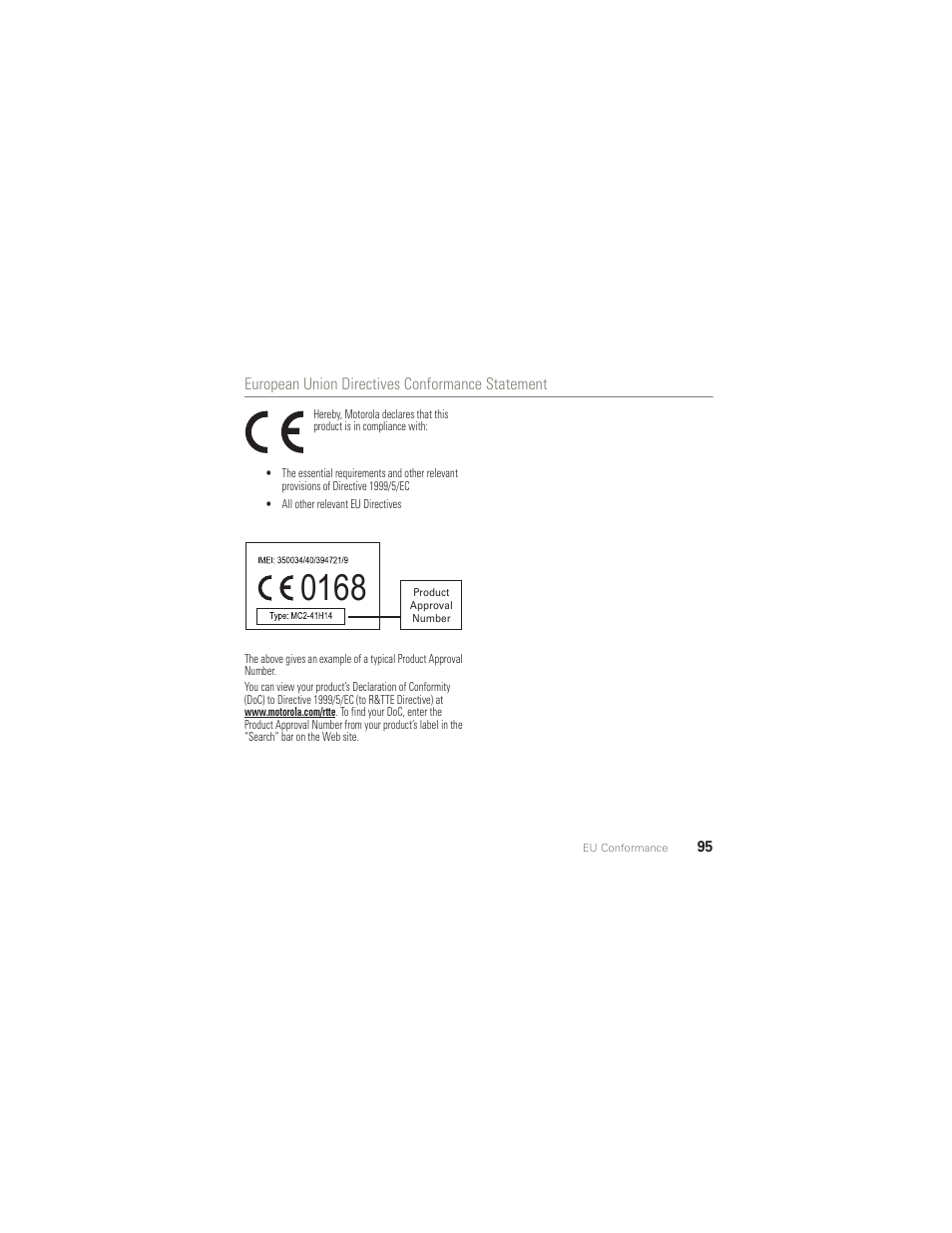 Eu conformance | Motorola AURA R1 User Manual | Page 97 / 106