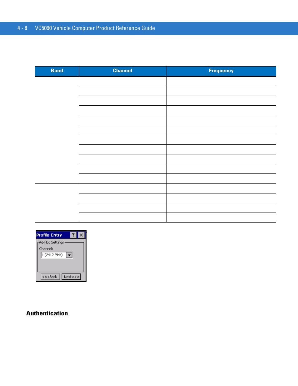 Authentication, Authentication -8 | Motorola VC5090 User Manual | Page 102 / 258