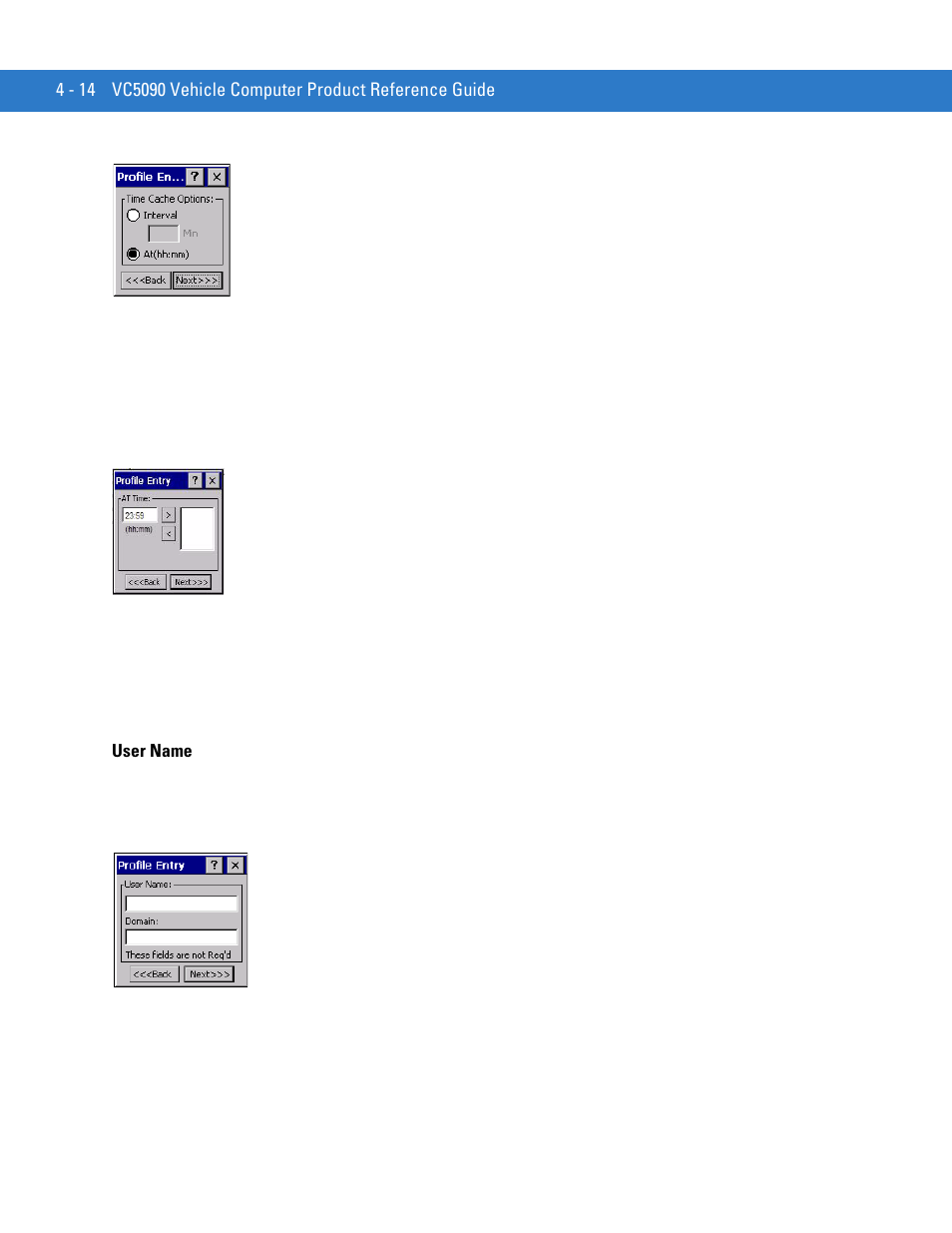 User name, User name -14 | Motorola VC5090 User Manual | Page 108 / 258