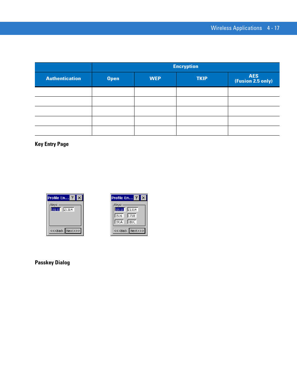 Passkey dialog | Motorola VC5090 User Manual | Page 111 / 258