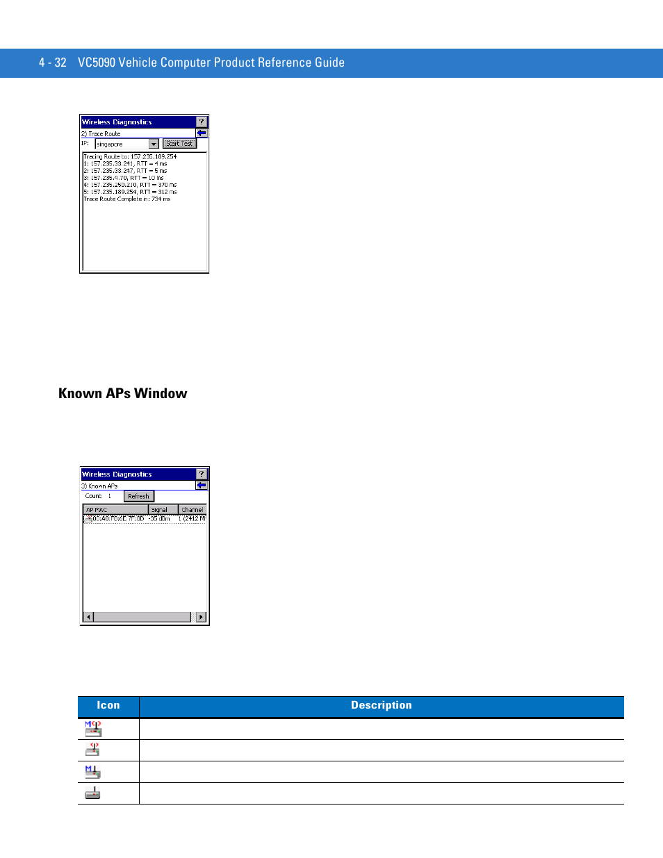 Known aps window, Known aps window -32 | Motorola VC5090 User Manual | Page 126 / 258