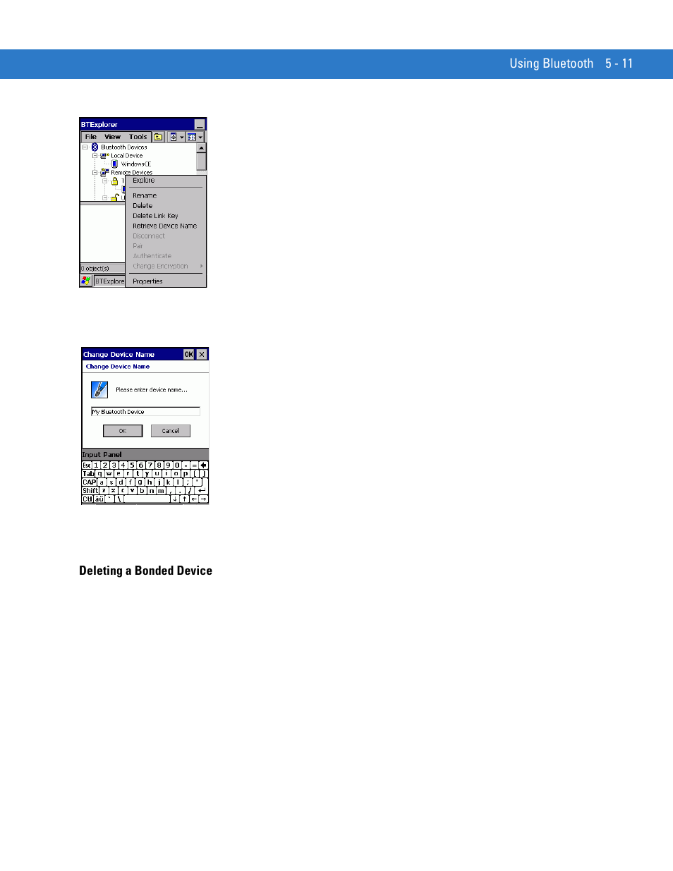 Deleting a bonded device, Deleting a bonded device -11 | Motorola VC5090 User Manual | Page 145 / 258