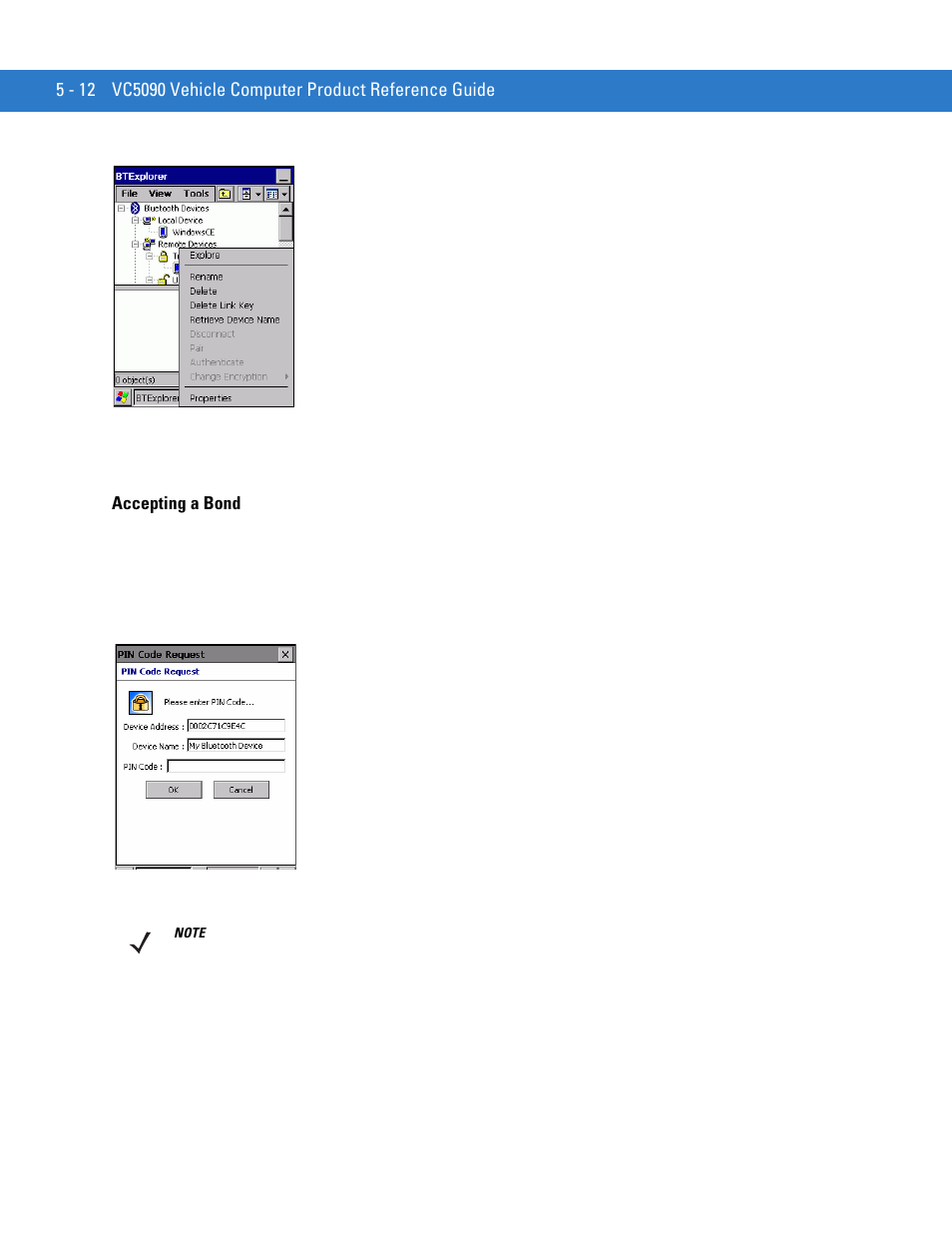 Accepting a bond, Accepting a bond -12 | Motorola VC5090 User Manual | Page 146 / 258