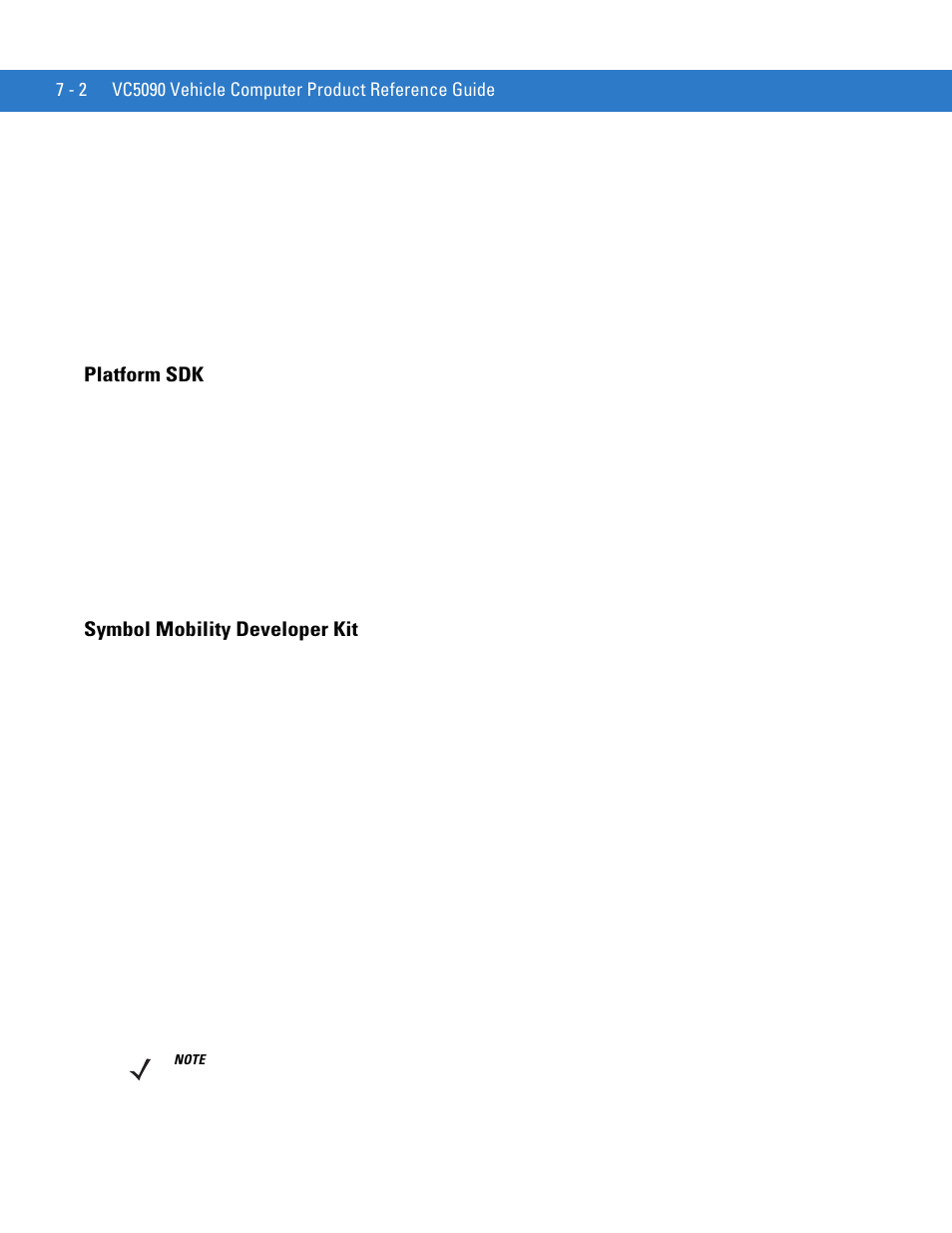 Platform sdk, Symbol mobility developer kit, Platform sdk -2 symbol mobility developer kit -2 | Motorola VC5090 User Manual | Page 168 / 258