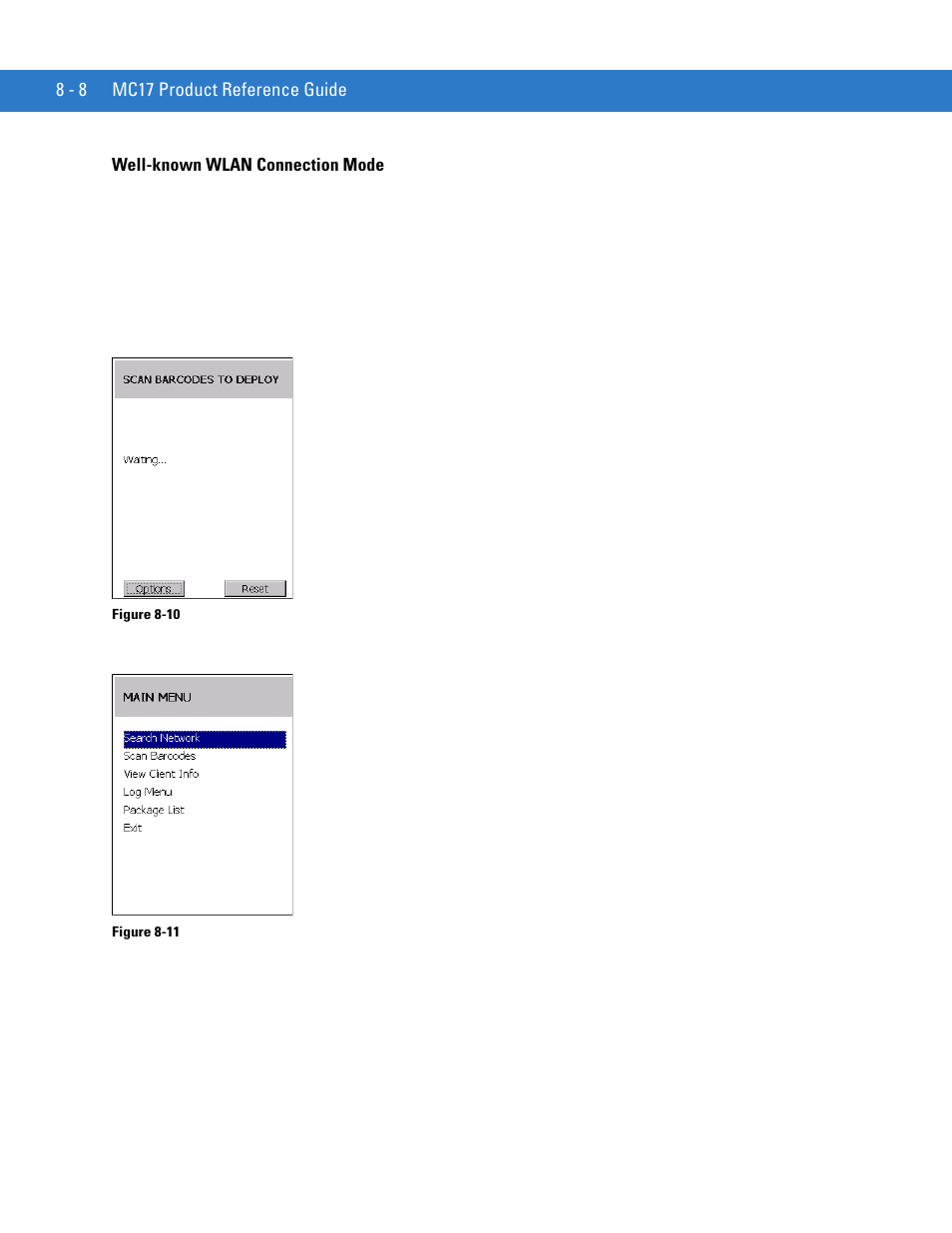 Well-known wlan connection mode, Well-known wlan connection mode -8 | Motorola VC5090 User Manual | Page 198 / 258