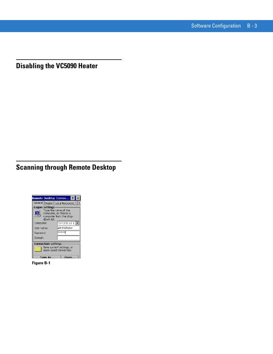 Disabling the vc5090 heater, Scanning through remote desktop | Motorola VC5090 User Manual | Page 233 / 258