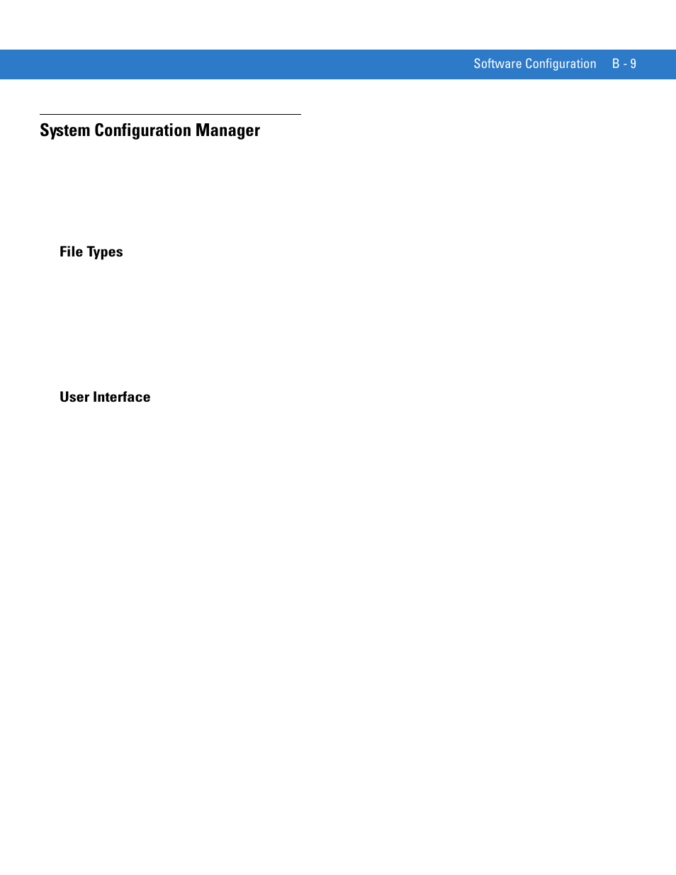 System configuration manager, File types, User interface | Motorola VC5090 User Manual | Page 239 / 258